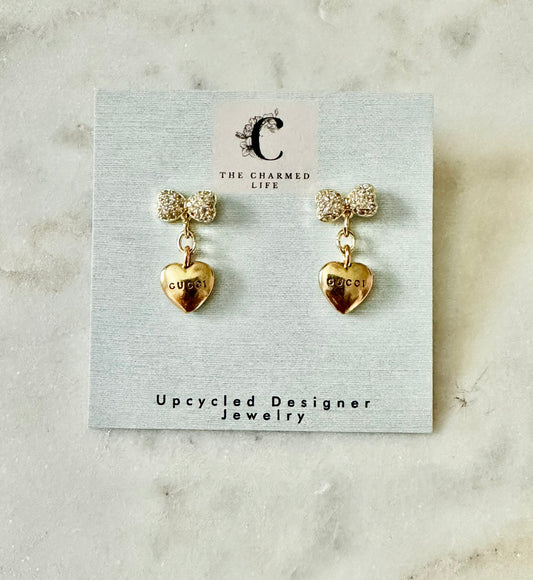 Mini Gucci heart with bow earrings