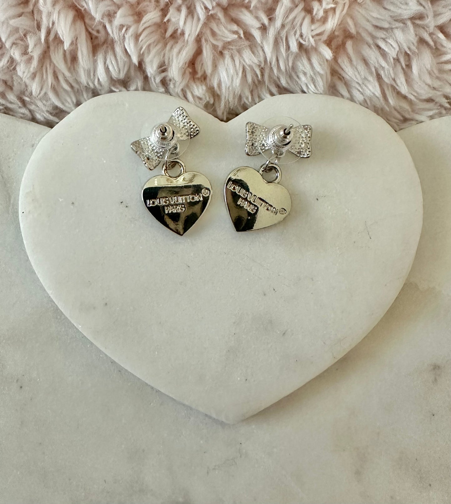 LV heart earrings