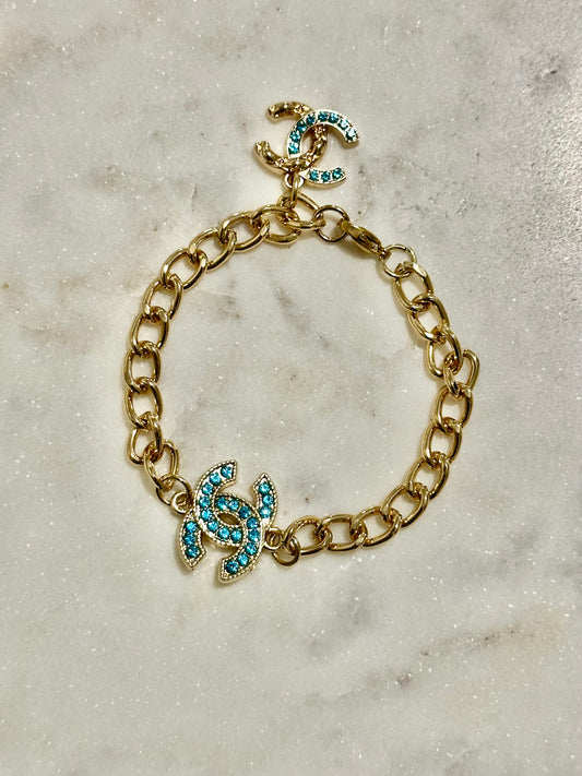 CC turquoise rhinestone bracelet