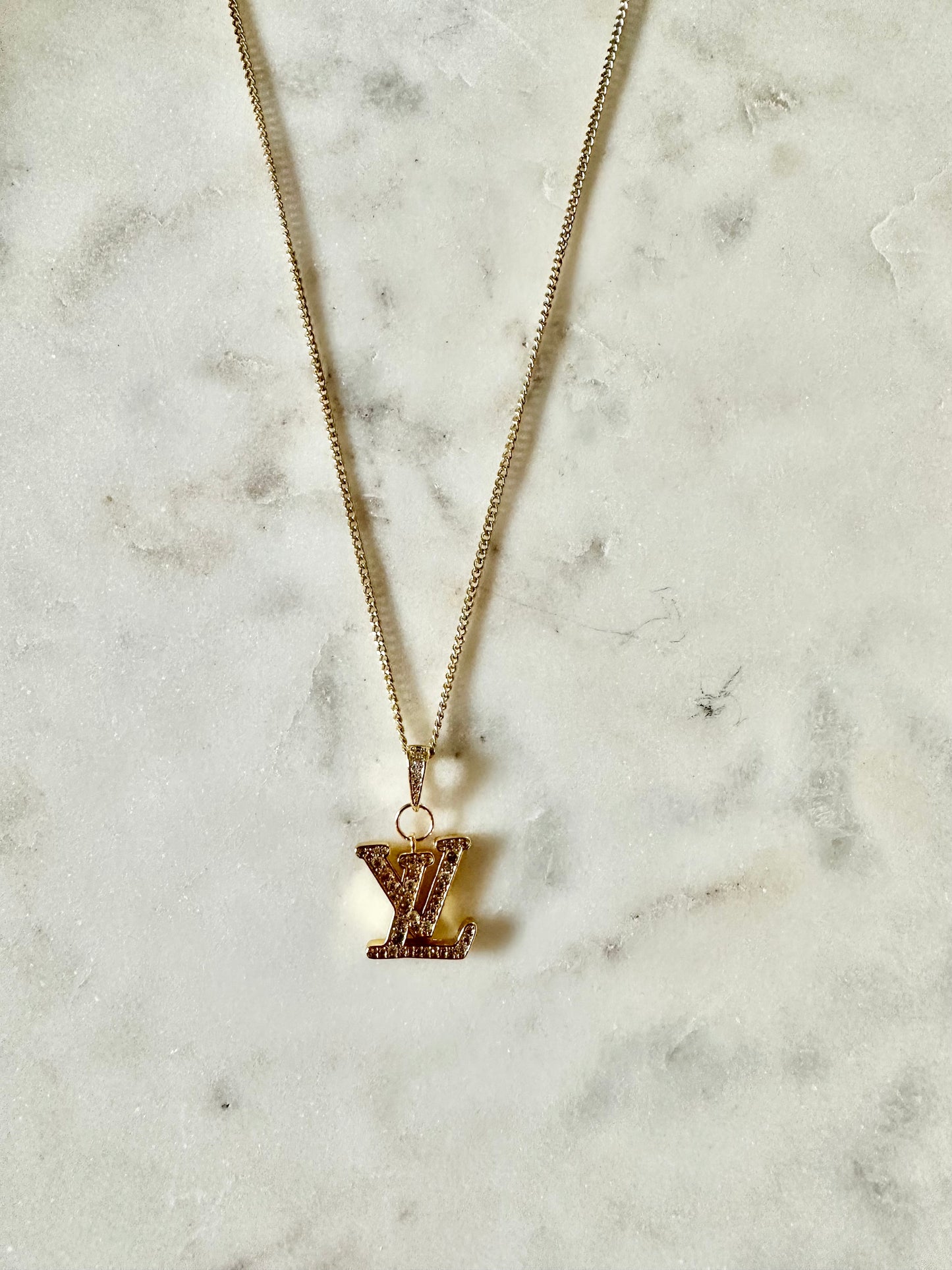 LV rhinestone necklace