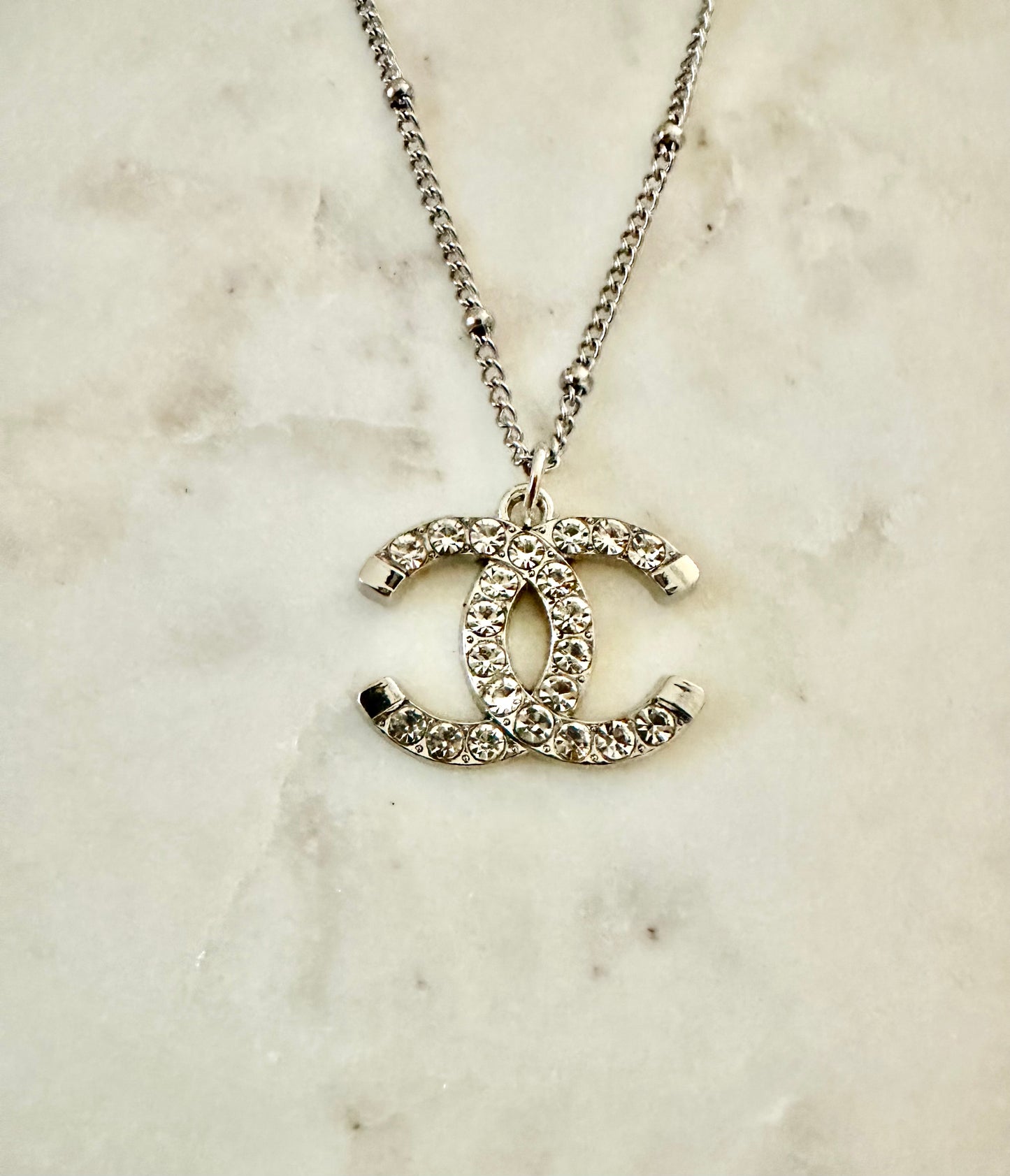 CC Rhinestone w/bead necklace