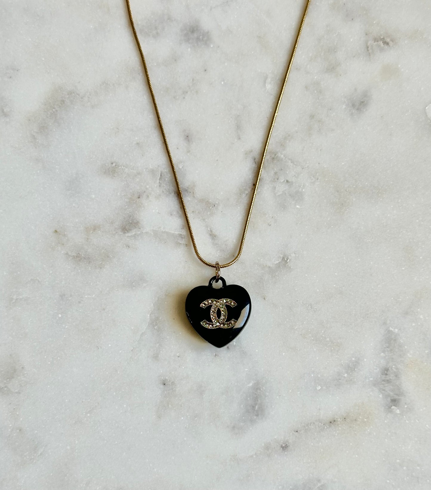 CC black heart necklace