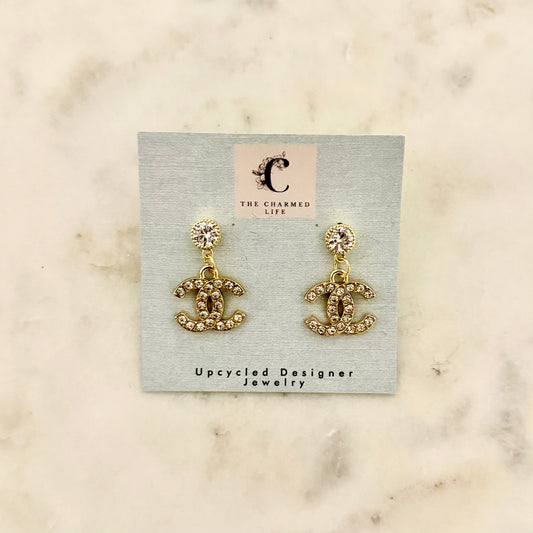 CC rhinestone earrings