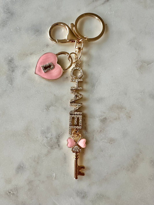 Chanel rhinestone keychain