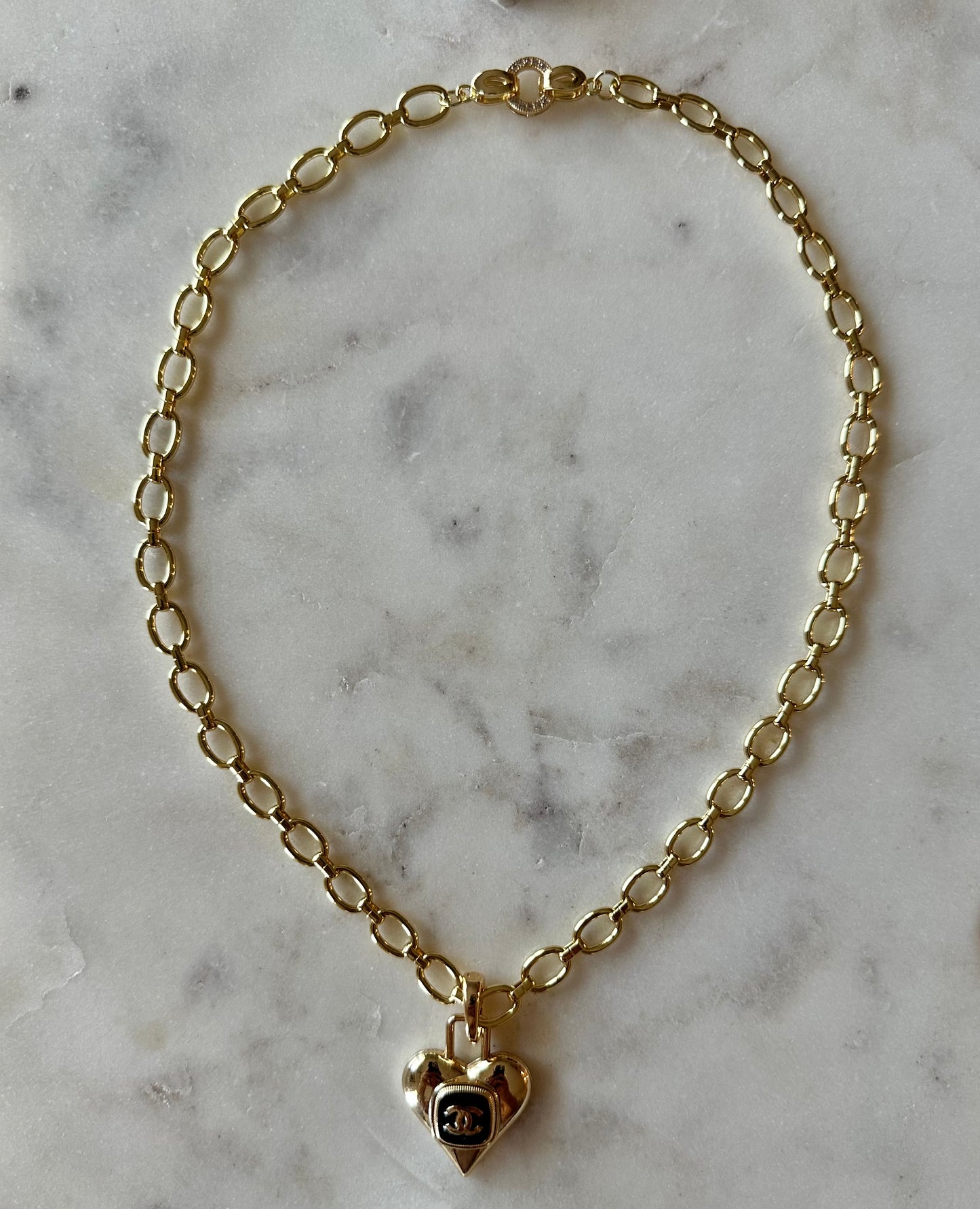 CC gold heart lock 16”
