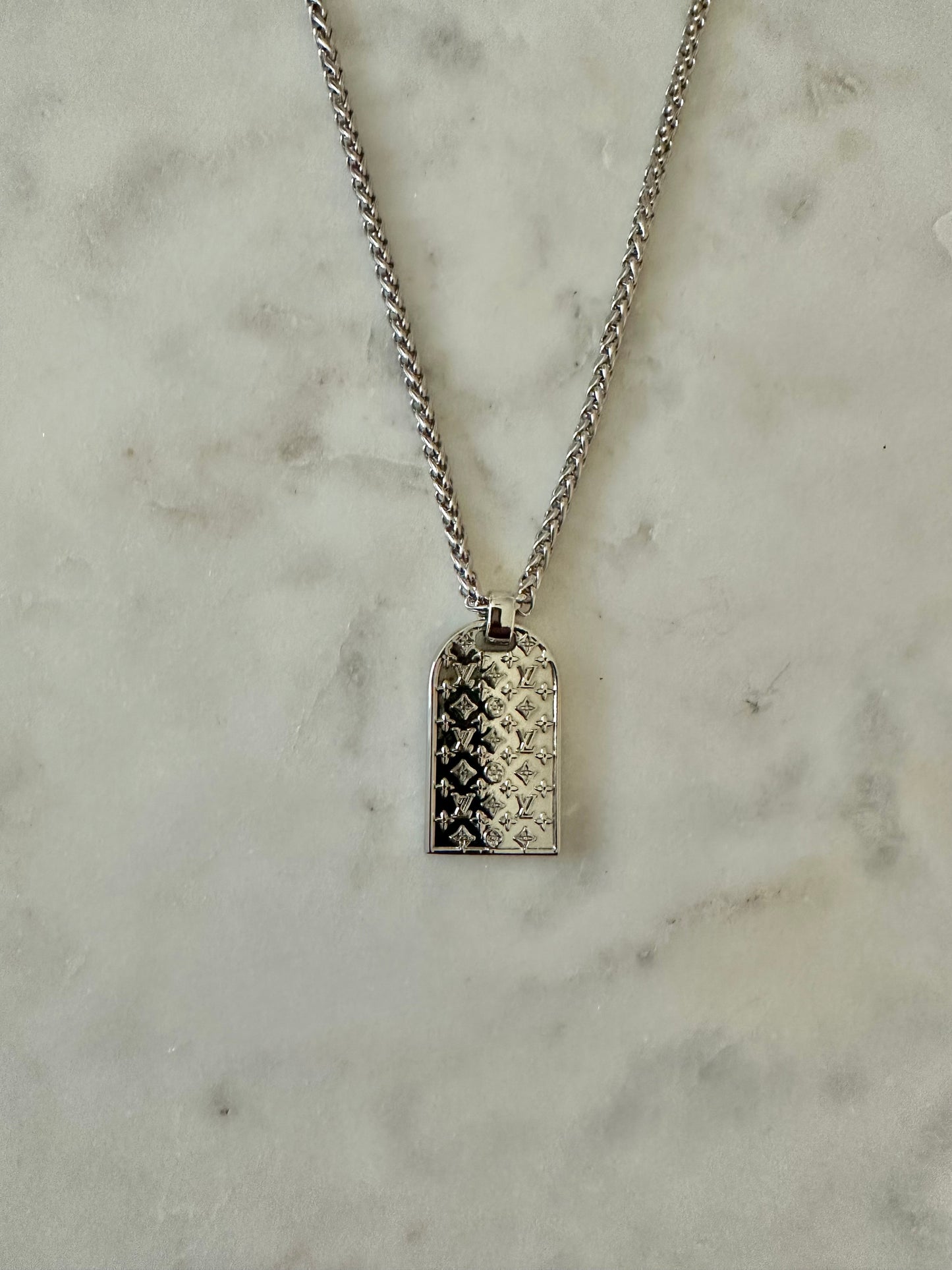 LV dog tag necklace