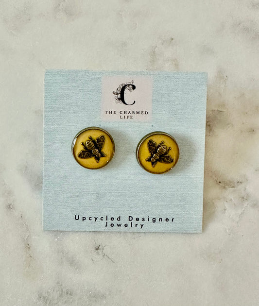 Gucci small yellow bee earrings