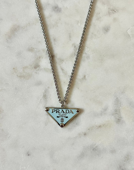 Prada light blue necklace