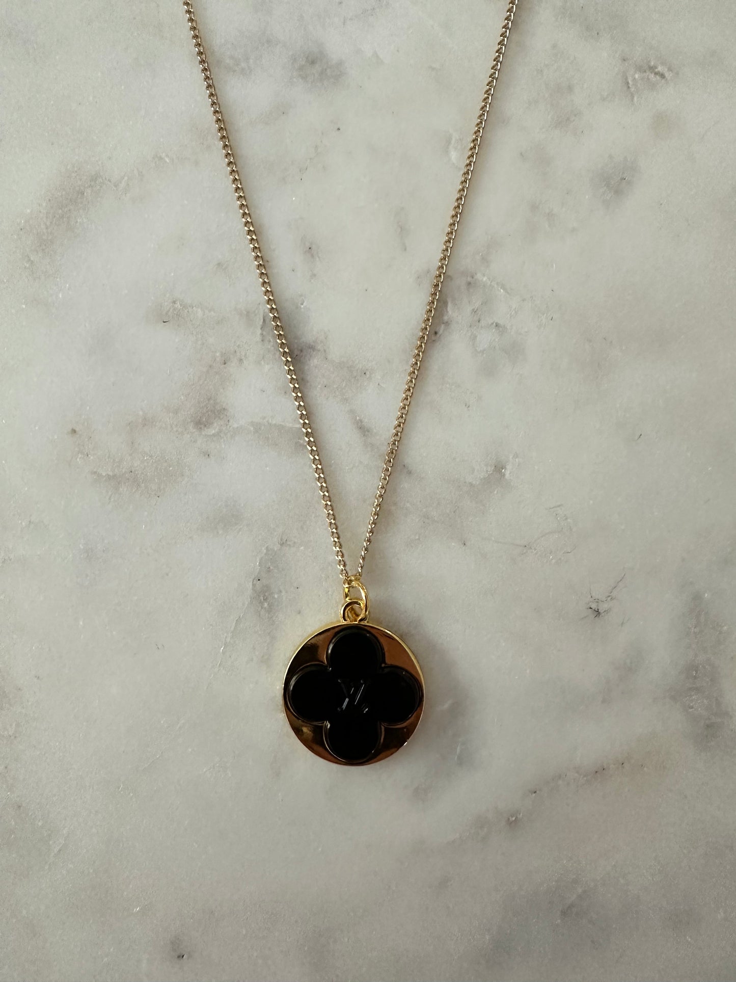 LV clover medallion necklace