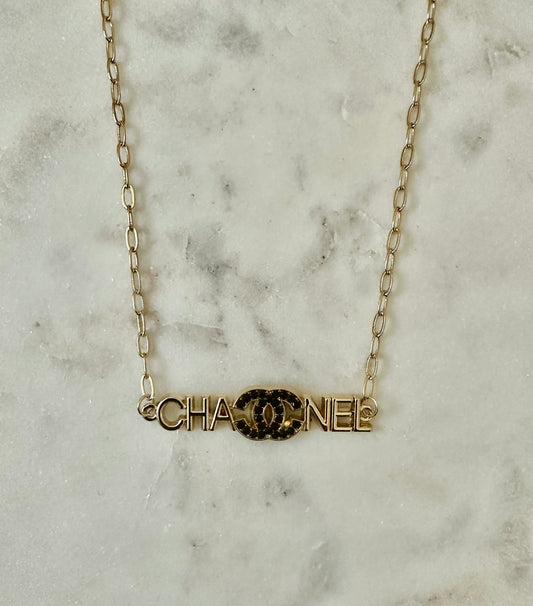 CC black bar necklace