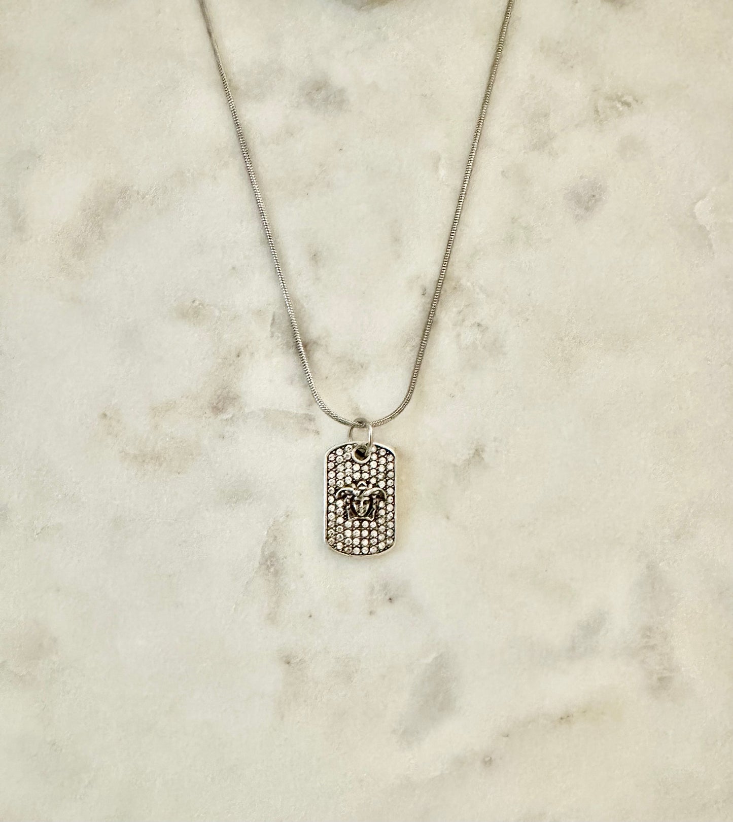 Versace Dog tag necklace
