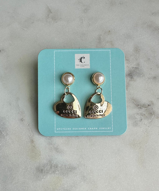Gucci gold tone with pearl earrings