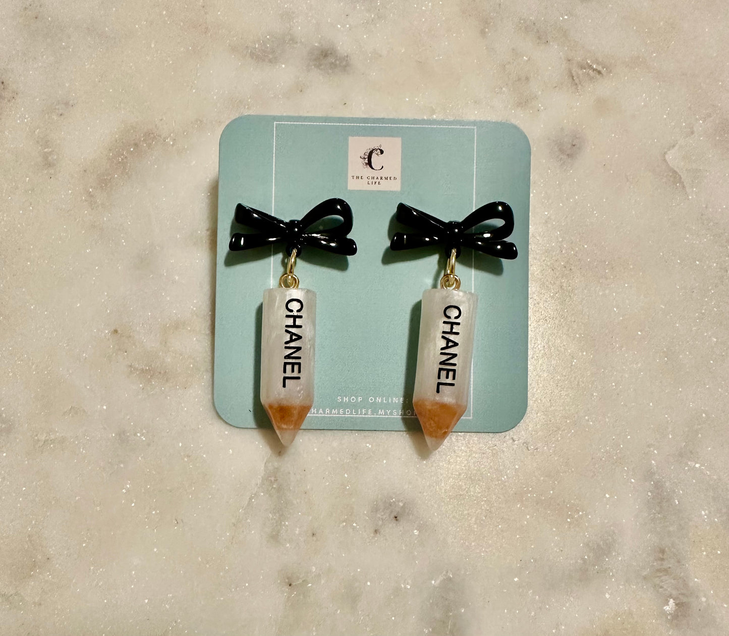 Chanel resin pencil earrings