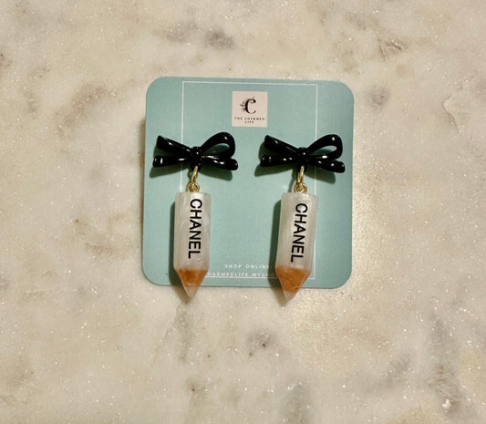 Chanel resin pencil earrings