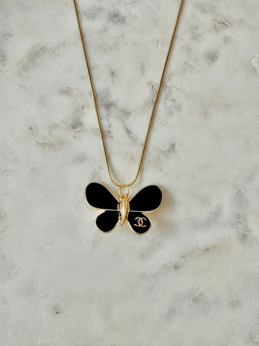 CC black butterfly necklace