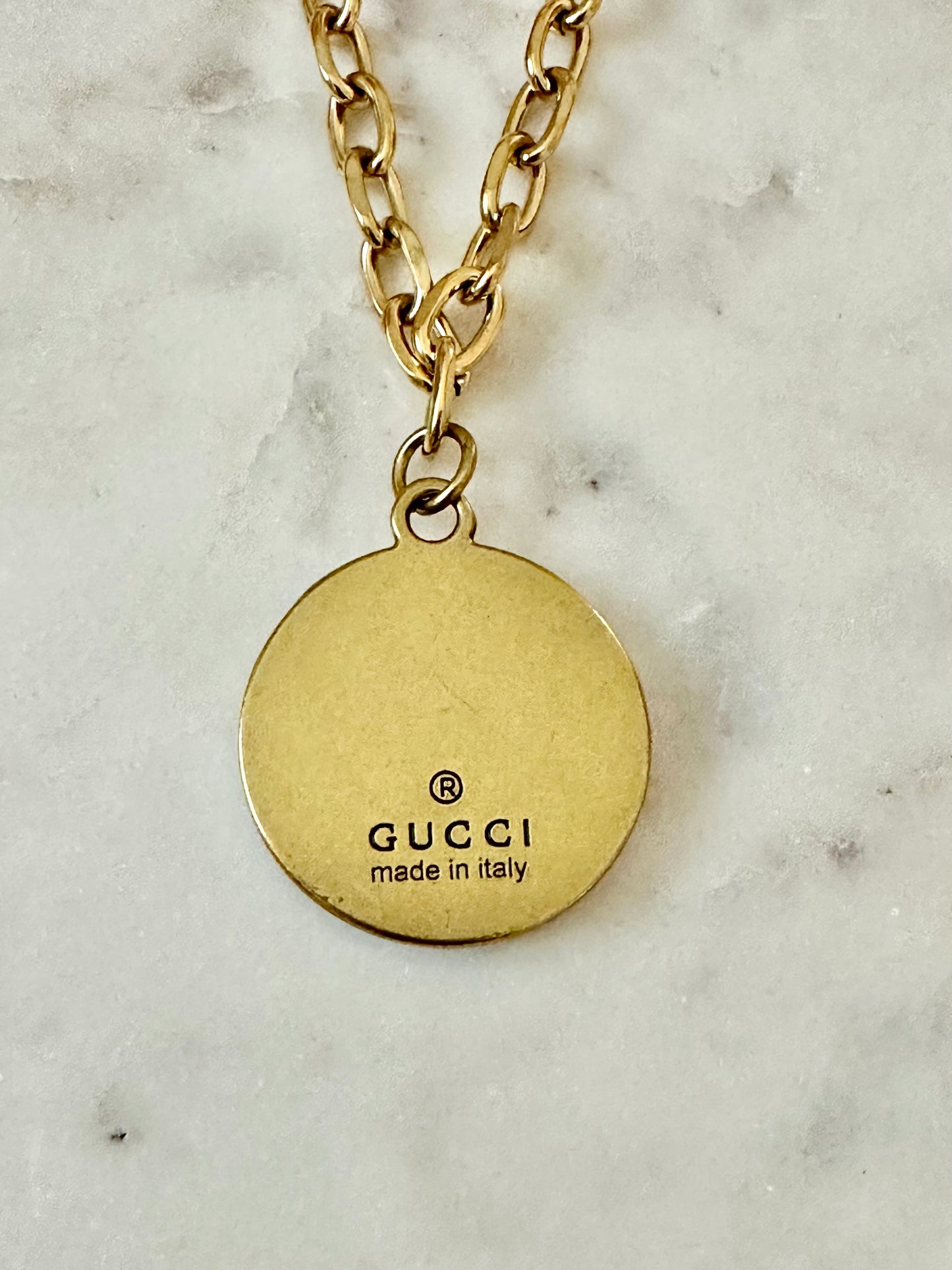 Gucci green bee necklace