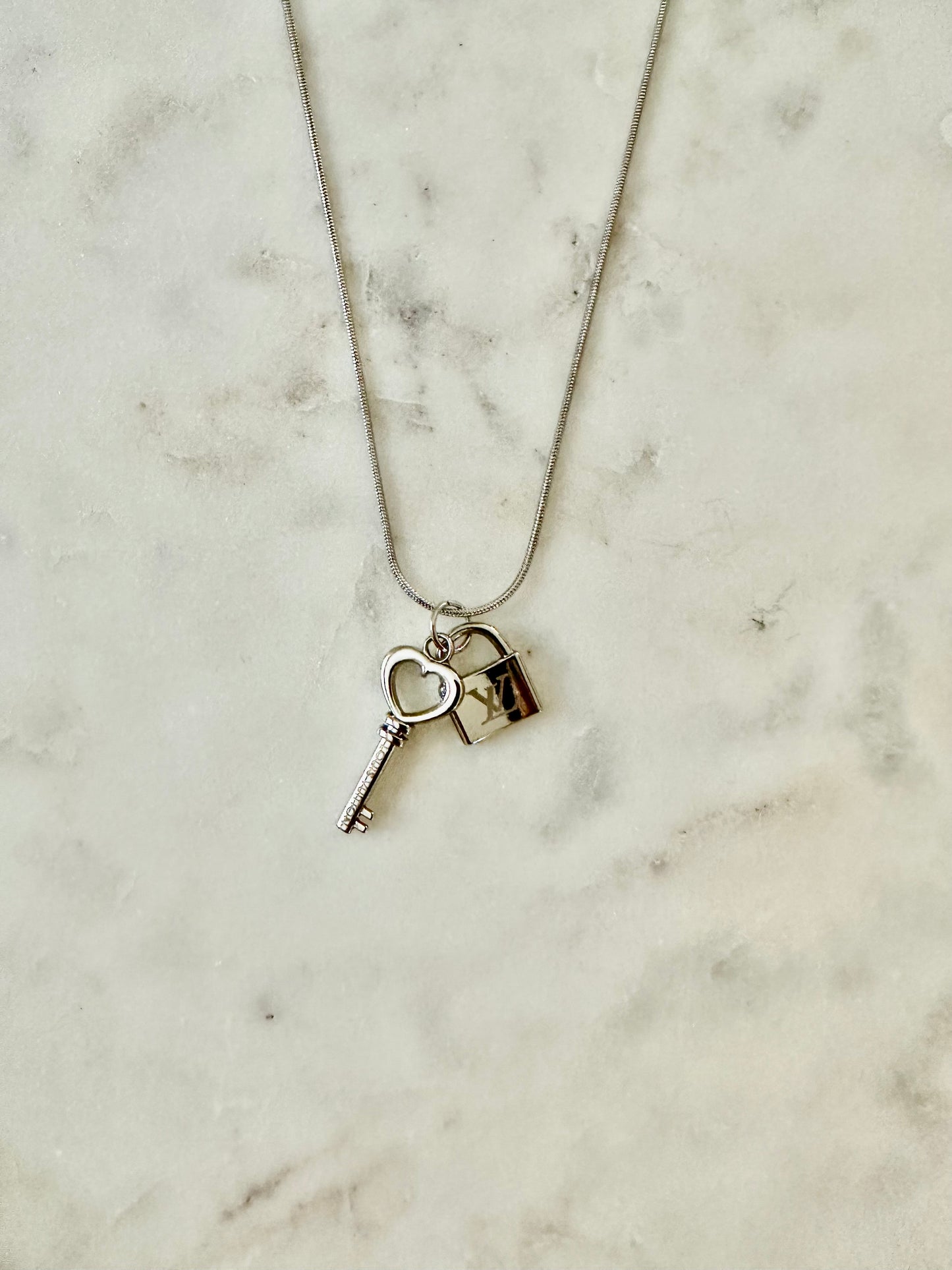 LV lock and key necklace