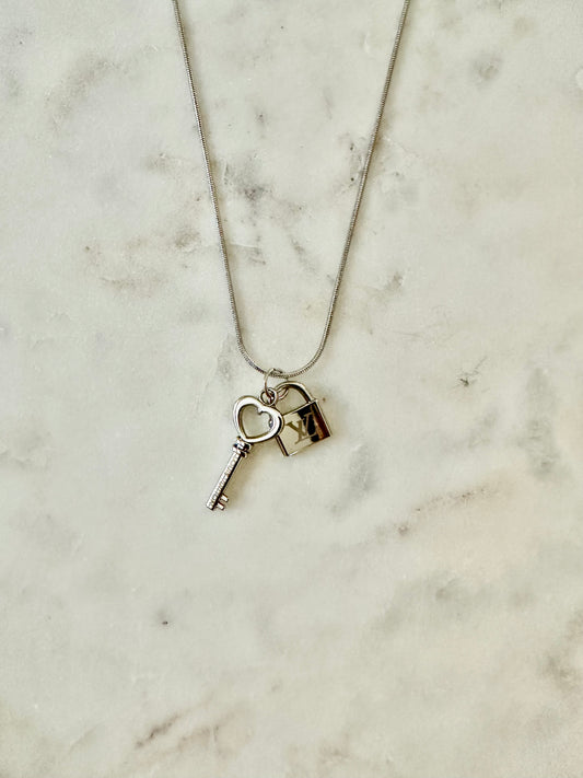 LV lock and key necklace