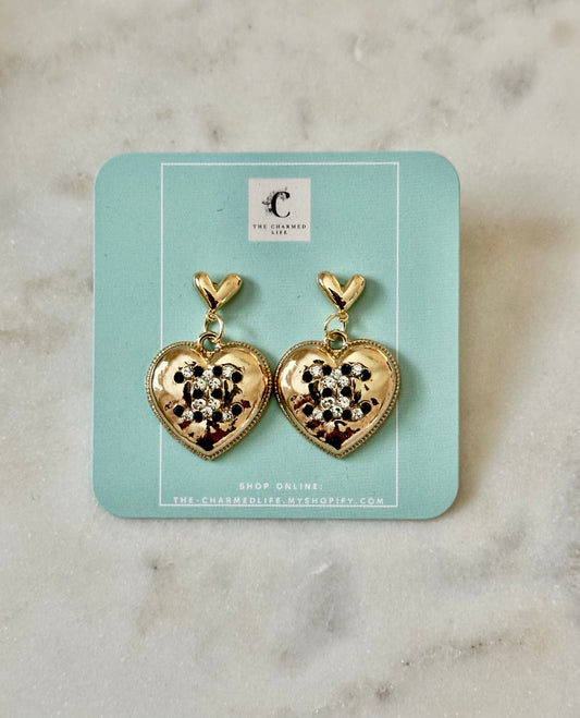 CC heart earrings