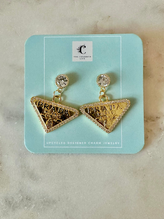 Prada rhinestone pendant earrings