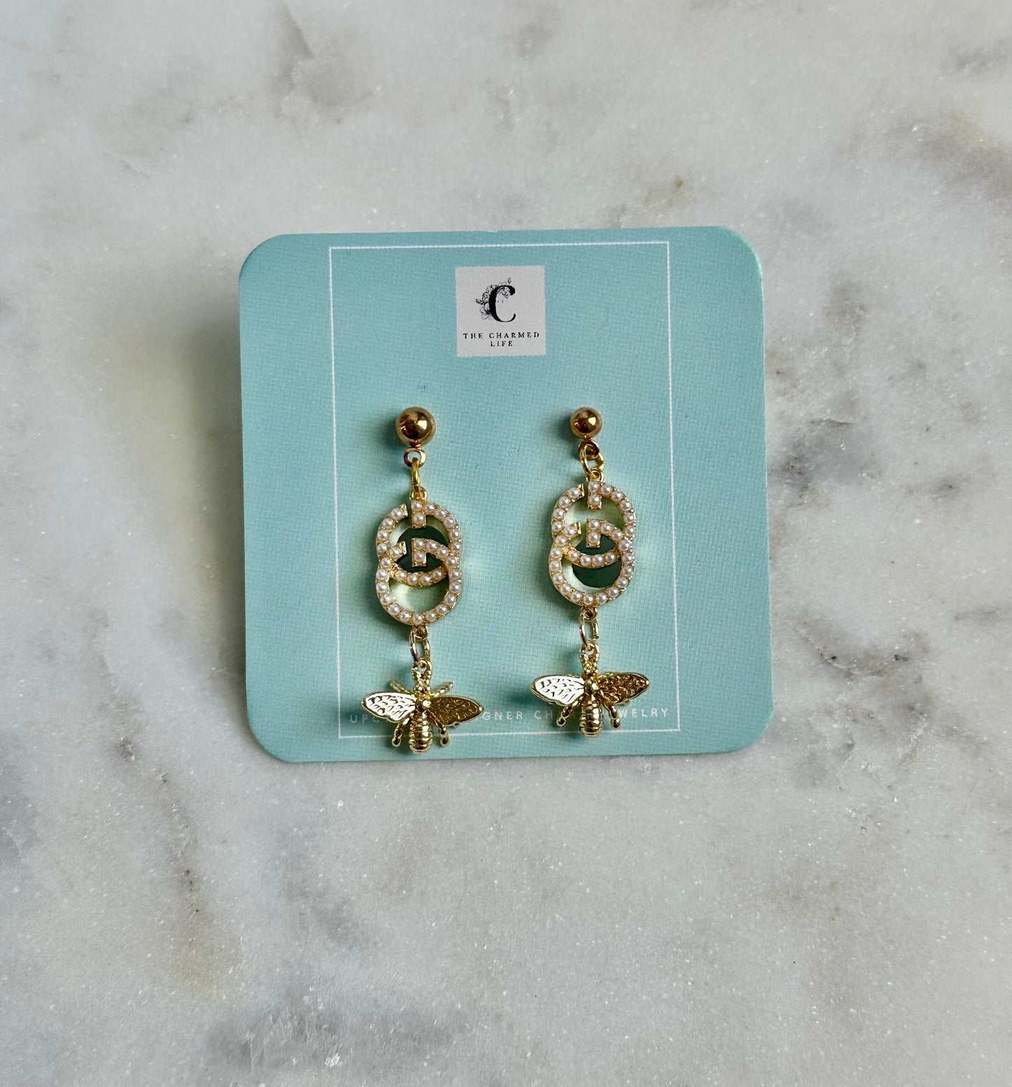 Gucci Bee/faux pearl earrings