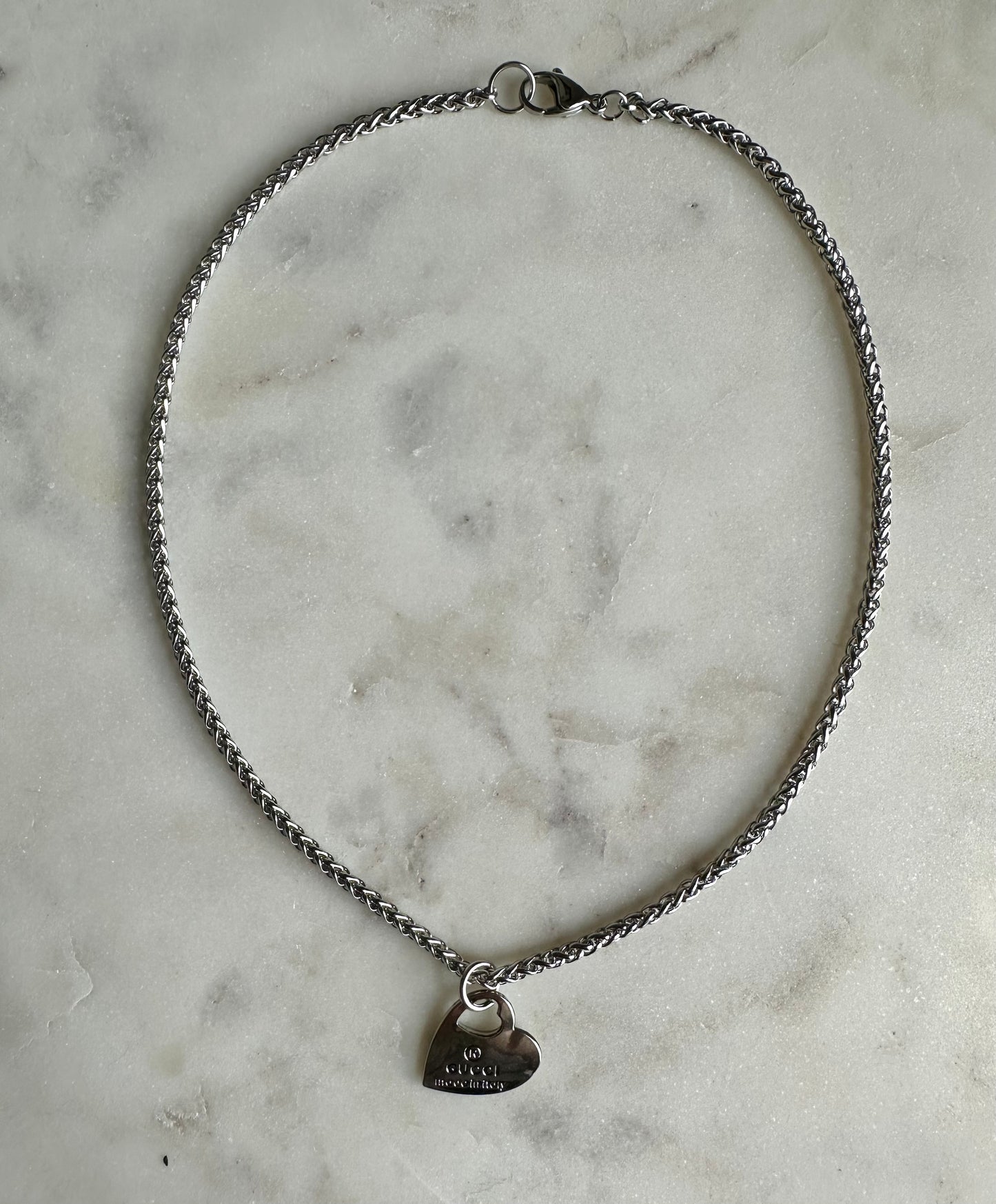 Gucci double sided heart necklace