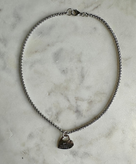 Gucci double sided heart necklace