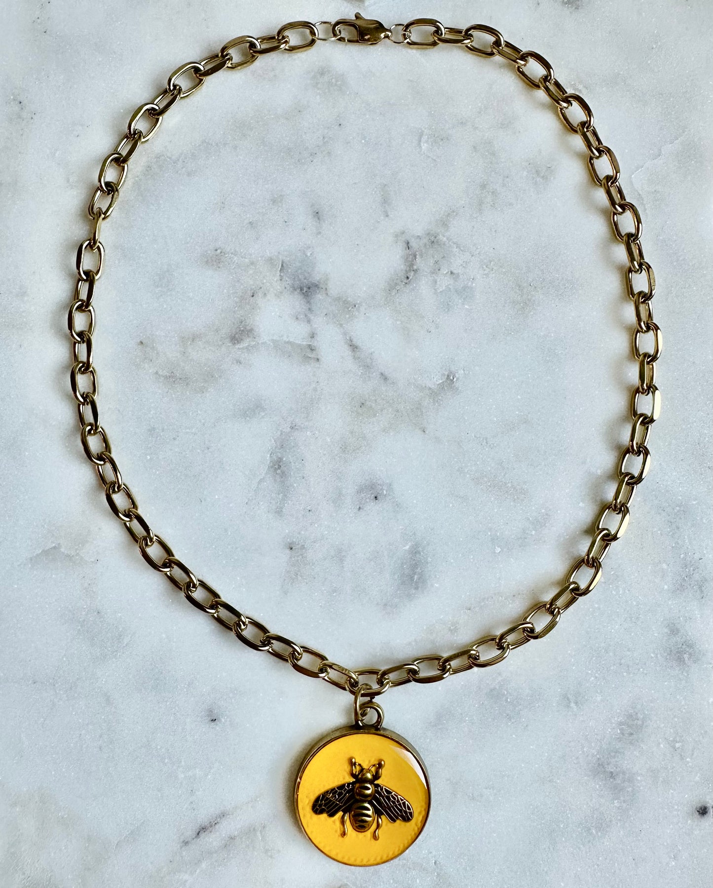 Gucci yellow bee necklace