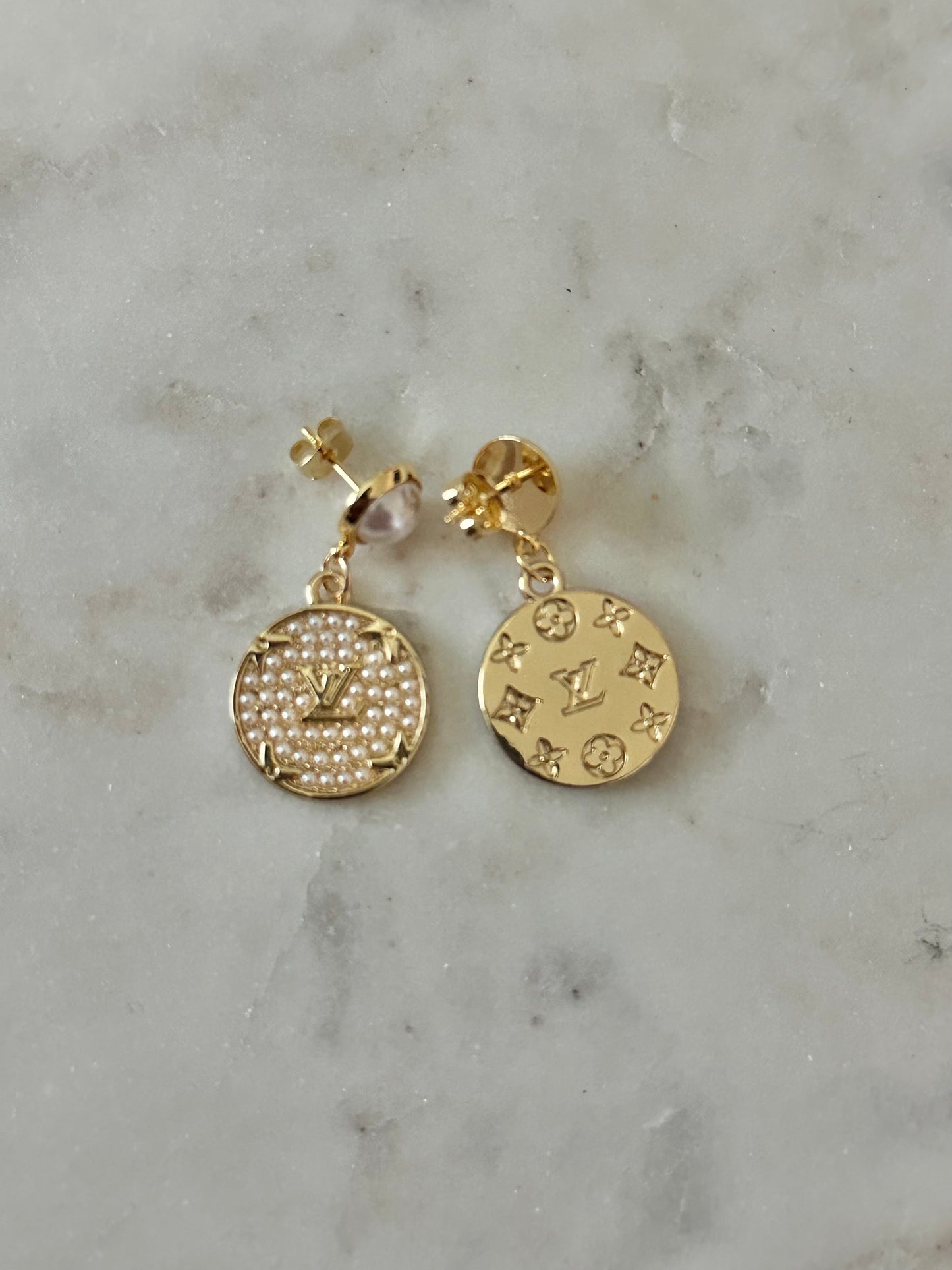 LV pearl earrings