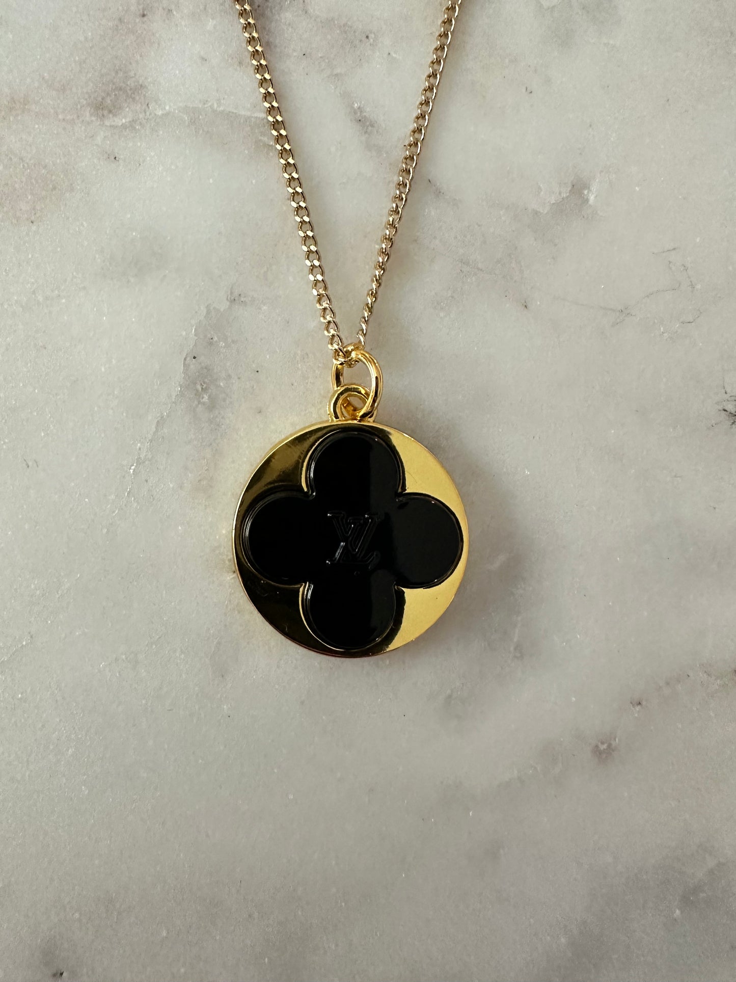LV clover medallion necklace