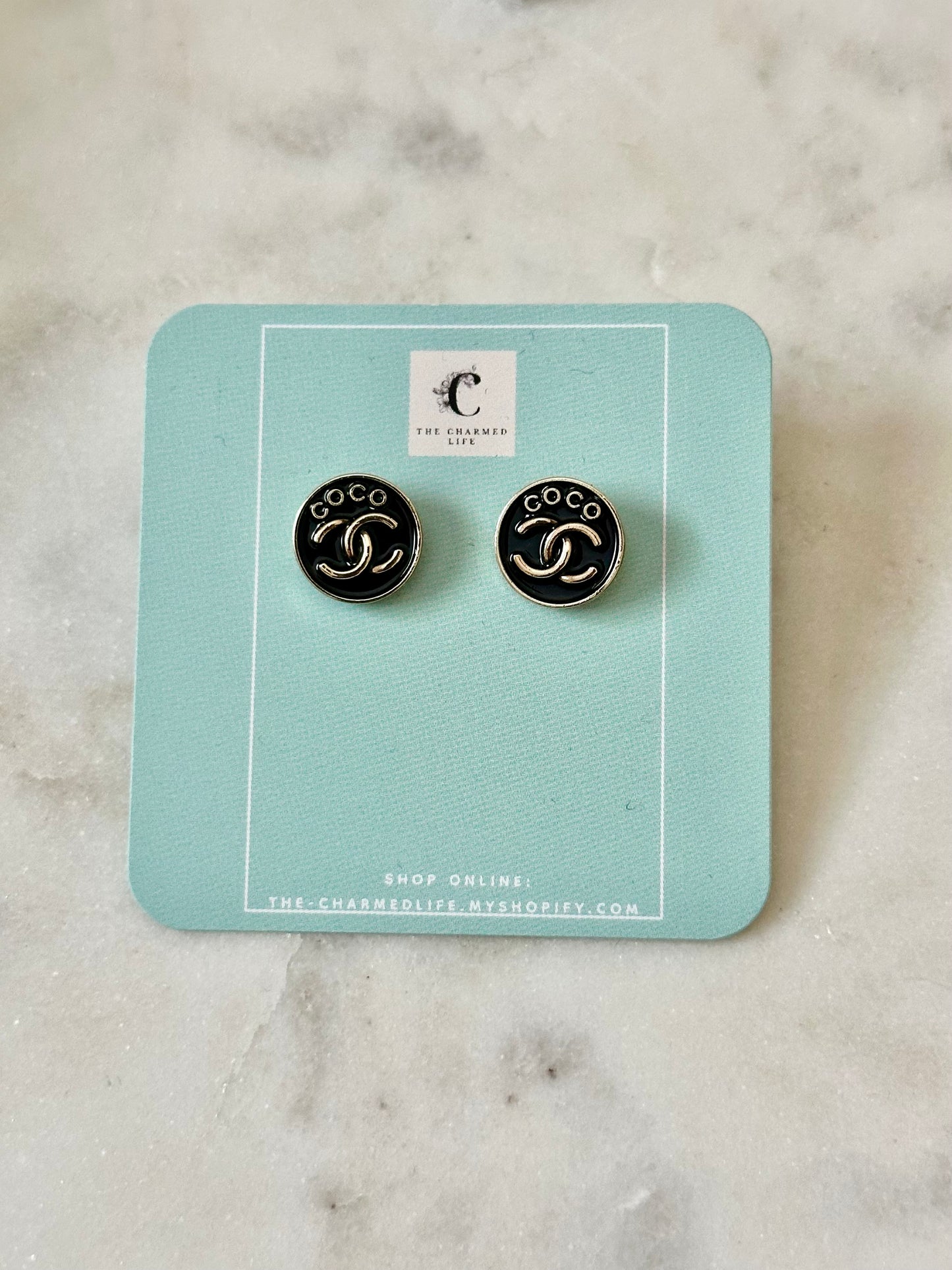 CC Coco button earrings