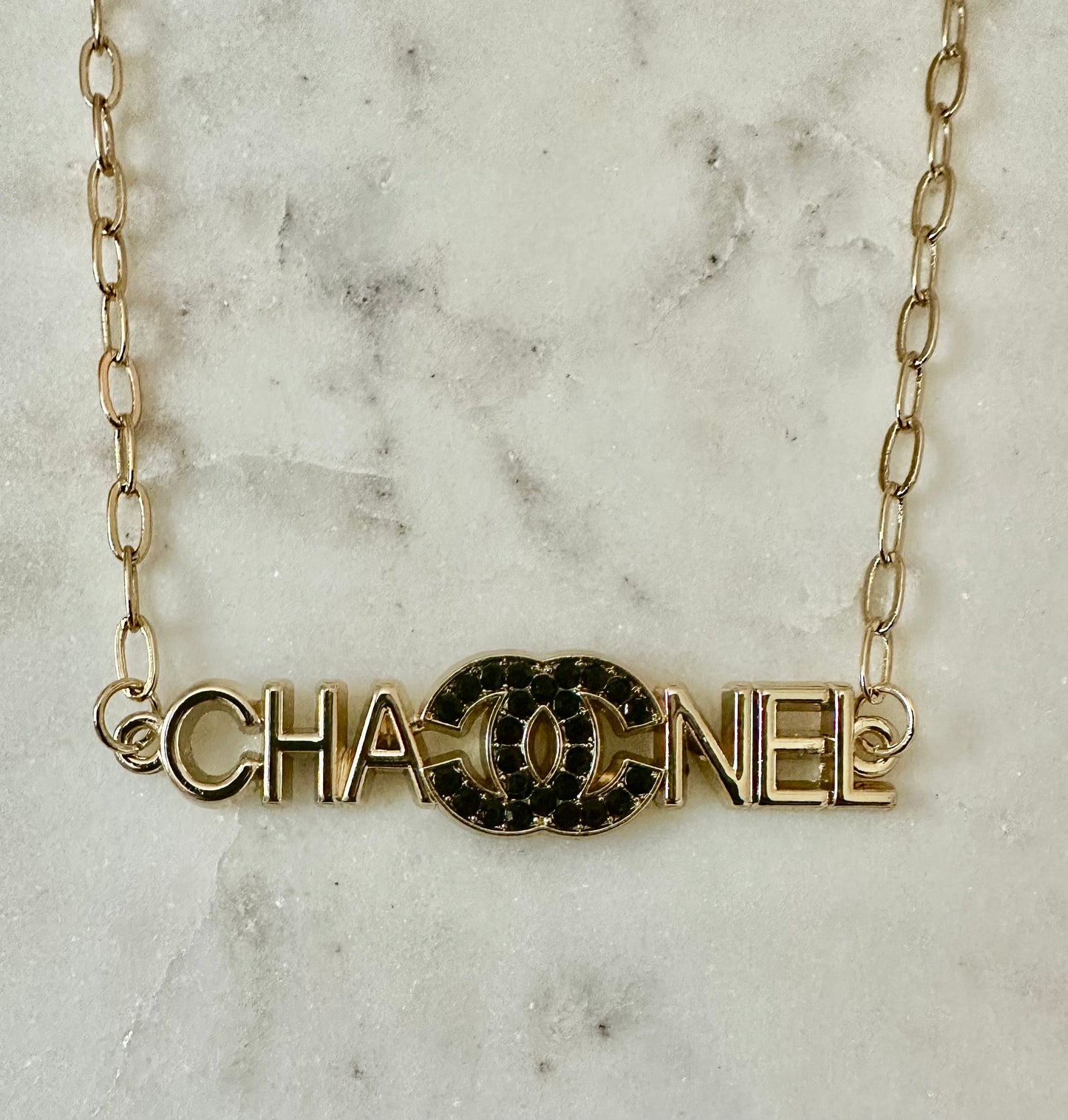 CC black bar necklace