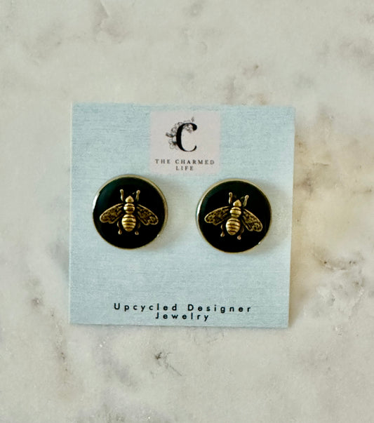 Gucci large black bee earrings
