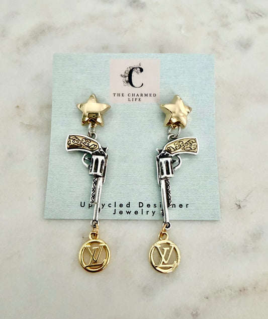 LV pistol earrings