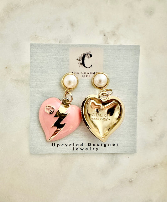 Gucci pink heart earrings