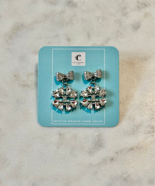 Celine rhinestone bow earrings