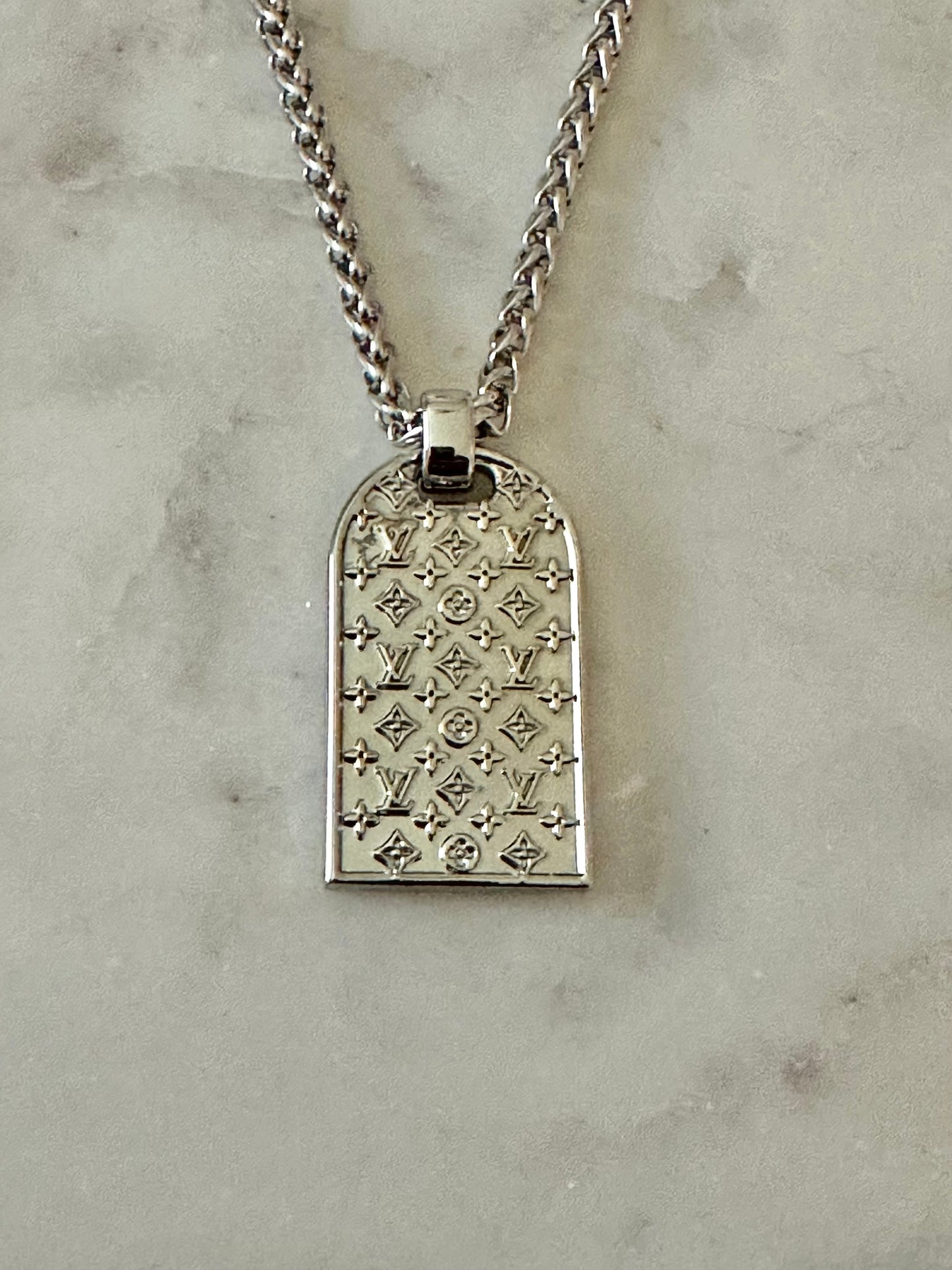 LV dog tag necklace