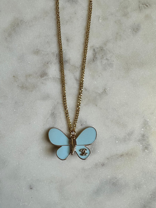 CC blue butterfly necklace