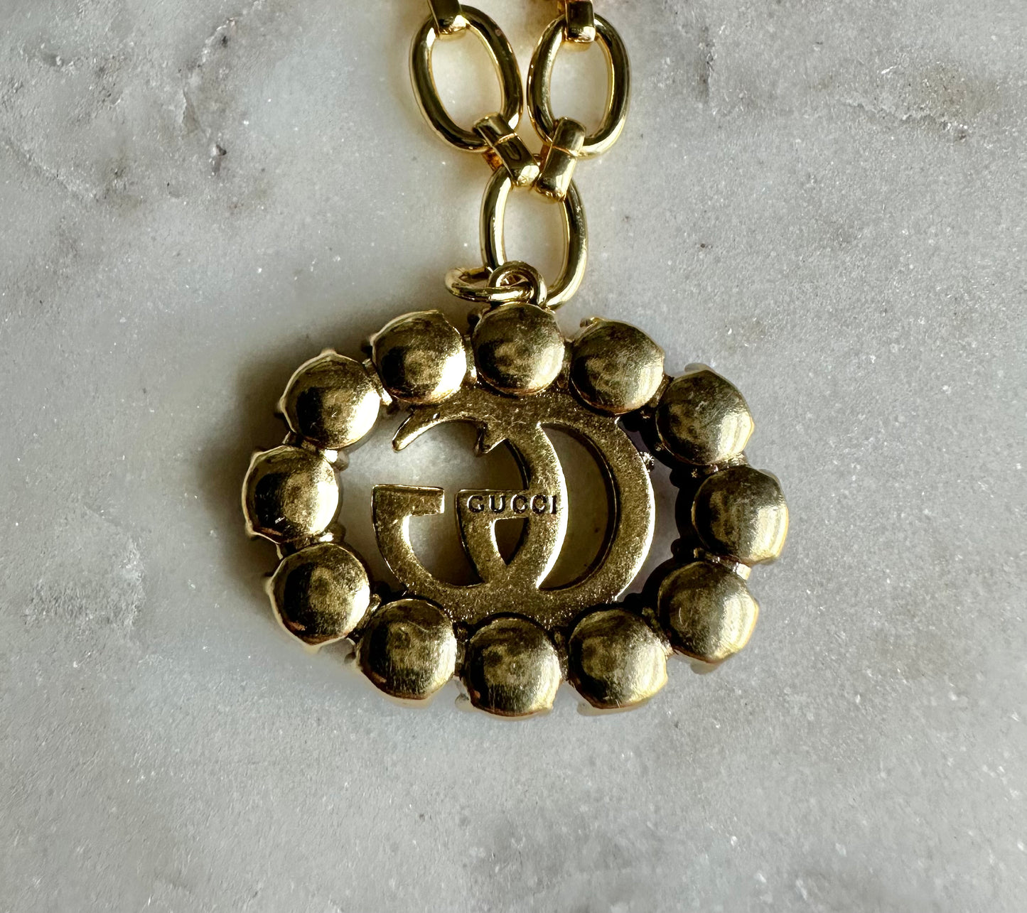Gucci royal blue rhinestone necklace