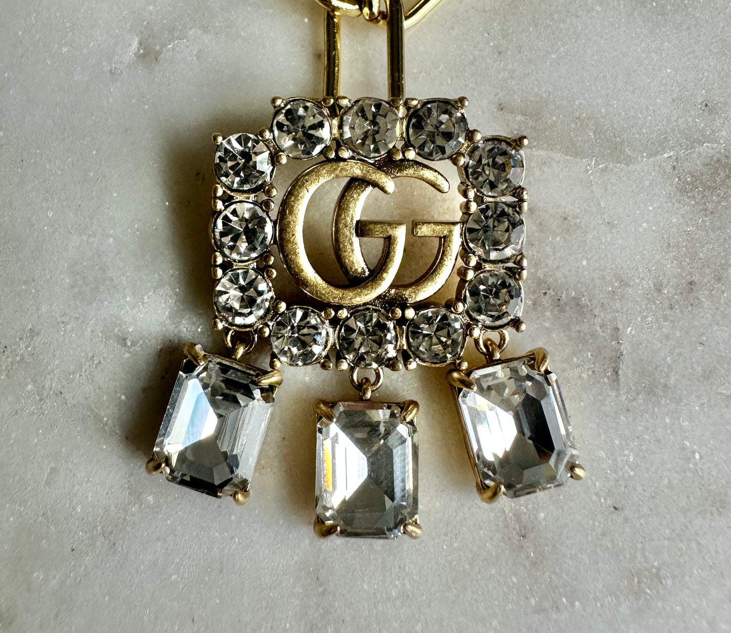 Gucci dangle rhinestone necklace