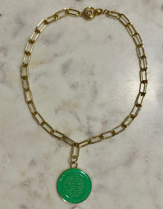 LV trunks necklace 16”