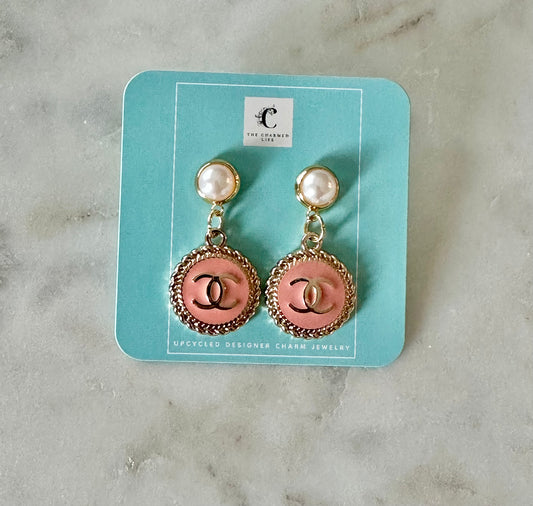 CC Blush pink faux pearl earrings