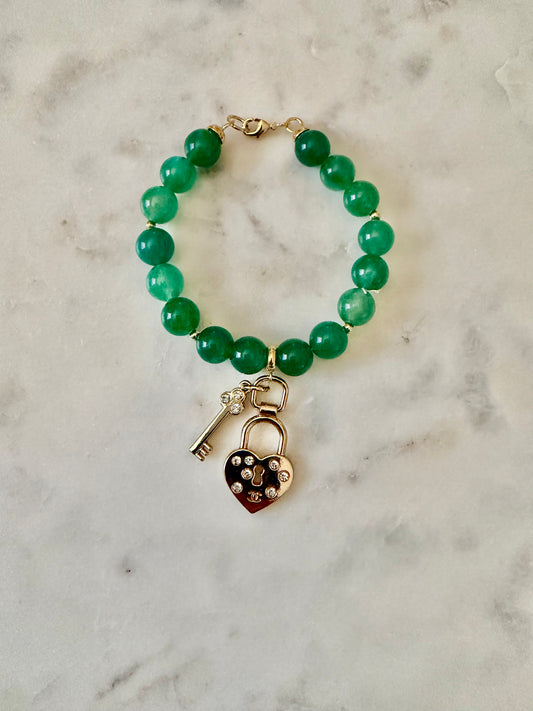 CC heart and key bracelet