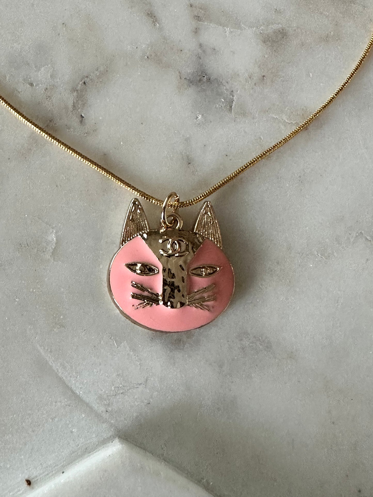 CC Pink cat necklace